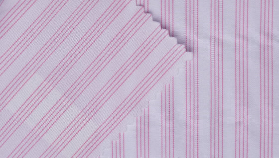 Pink music stripe 100% cotton shirting fabric