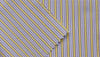 Yellow and Navy stripe cotton shirting fabric