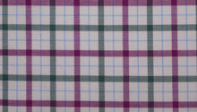  Green and magenta brushed tattersall cotton shirting fabric