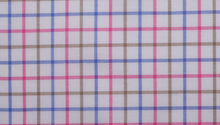  Blue and Pink Brushed Cotton country check tattersall fabric