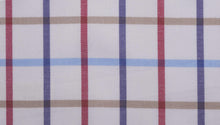  Blue and Tan Brushed Cotton country check tattersall fabric