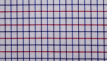  Navy and Red Brushed Cotton country check tattersall fabric