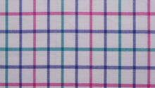  Pink and Navy Brushed Cotton country check tattersall fabric