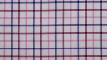  Navy and Wine Brushed Cotton country check tattersall fabric