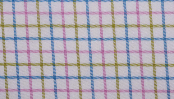 Pink and Olive Brushed Cotton country check tattersall fabric