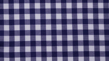  Navy gingham cotton shirting fabric